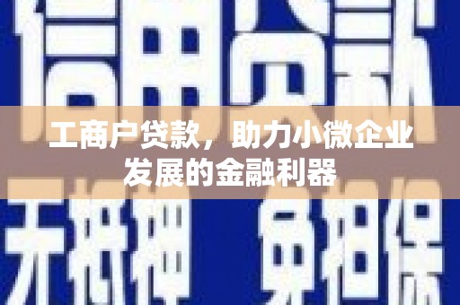 东台工商户贷款,助力小微企业发展的金融利器 东台工商户贷款,助力小微企业发展的金融利器