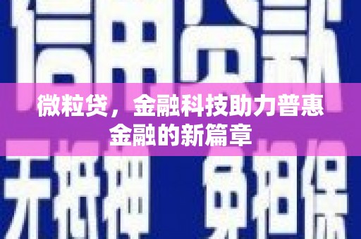 东台微粒贷，金融科技助力普惠金融的新篇章