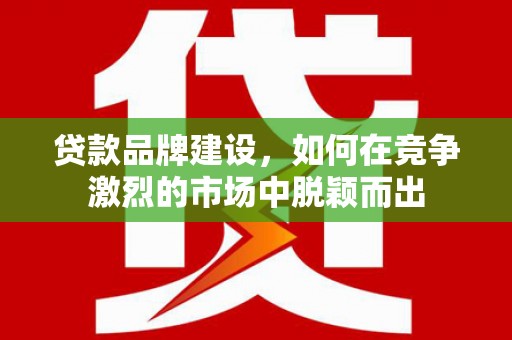 东台贷款品牌建设，如何在竞争激烈的市场中脱颖而出