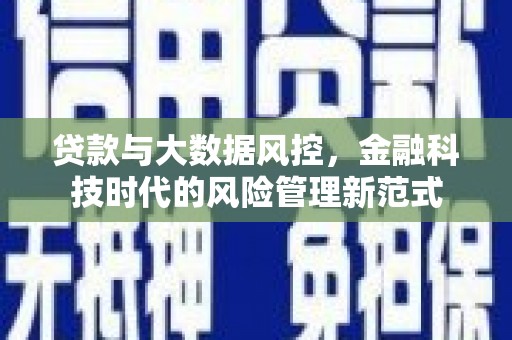 东台贷款与大数据风控，金融科技时代的风险管理新范式
