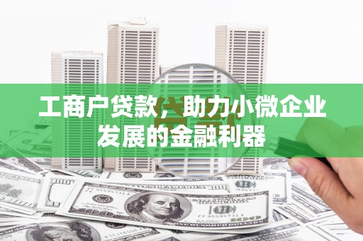 东台工商户贷款，助力小微企业发展的金融利器
