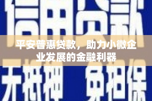 东台平安普惠贷款，助力小微企业发展的金融利器
