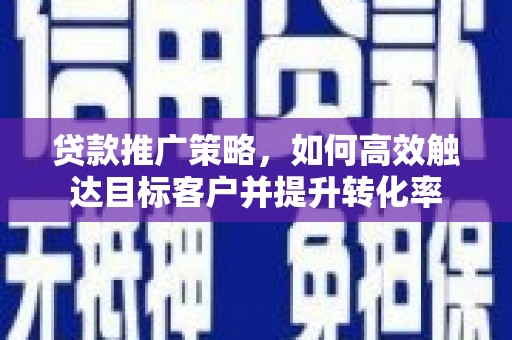 东台贷款推广策略，如何高效触达目标客户并提升转化率