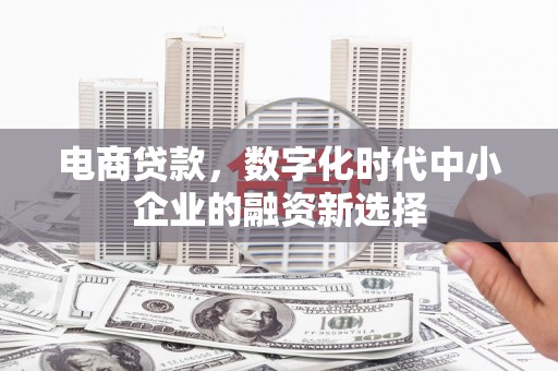 东台电商贷款，数字化时代中小企业的融资新选择