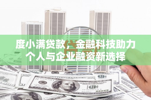 东台度小满贷款，金融科技助力个人与企业融资新选择