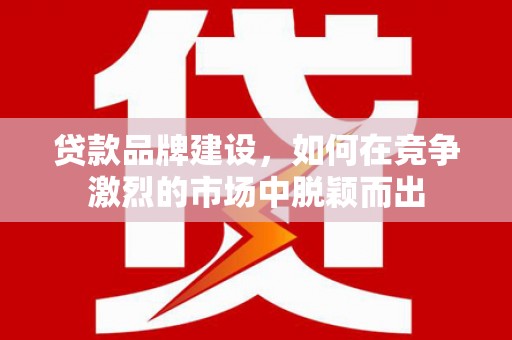 东台贷款品牌建设，如何在竞争激烈的市场中脱颖而出