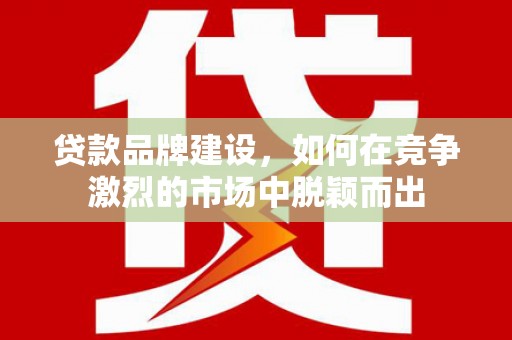 东台贷款品牌建设，如何在竞争激烈的市场中脱颖而出