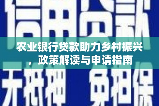 东台农业银行贷款助力乡村振兴，政策解读与申请指南