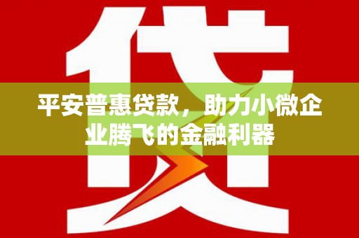东台平安普惠贷款，助力小微企业腾飞的金融利器