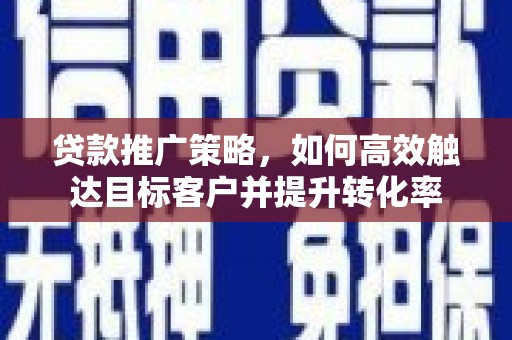 东台贷款推广策略，如何高效触达目标客户并提升转化率