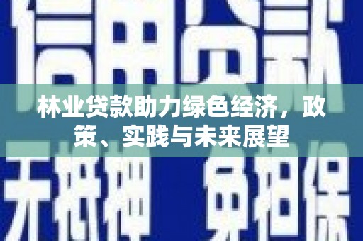 东台林业贷款助力绿色经济，政策、实践与未来展望