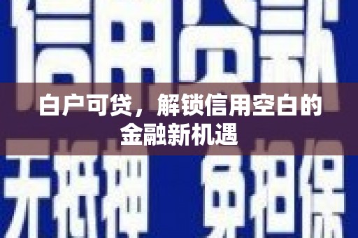 东台白户可贷，解锁信用空白的金融新机遇