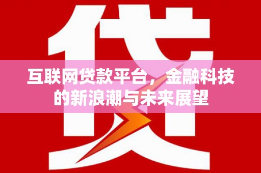东台互联网贷款平台，金融科技的新浪潮与未来展望