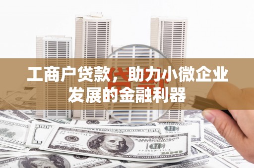 东台工商户贷款，助力小微企业发展的金融利器