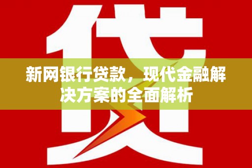 东台新网银行贷款，现代金融解决方案的全面解析