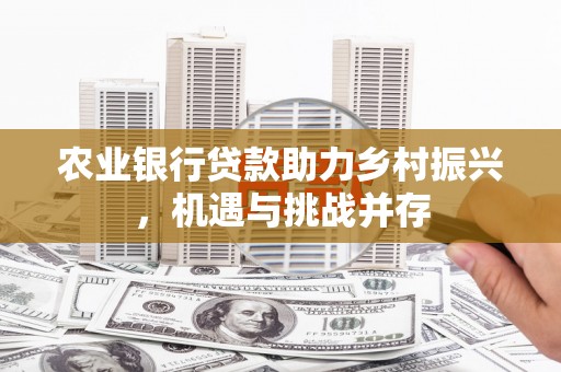东台农业银行贷款助力乡村振兴，机遇与挑战并存