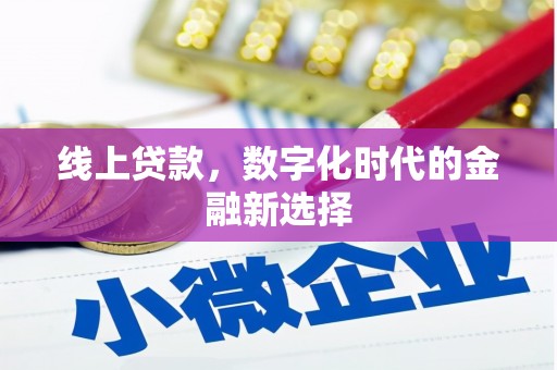 东台线上贷款，数字化时代的金融新选择
