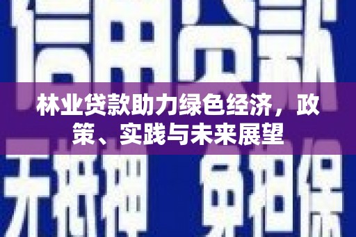 东台林业贷款助力绿色经济，政策、实践与未来展望