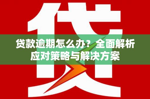 东台贷款逾期怎么办？全面解析应对策略与解决方案